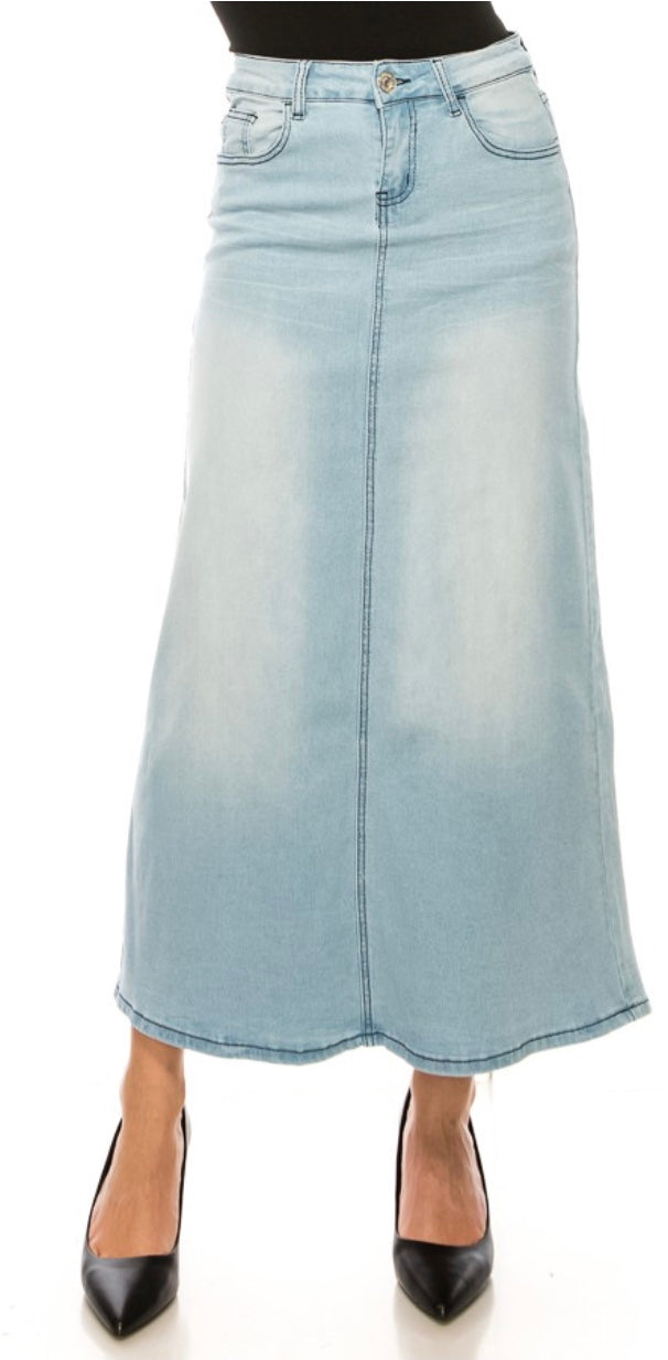 Indigo Wash Denim Jean Skirt