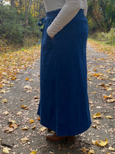 Denim blue Skirt with tie belt
