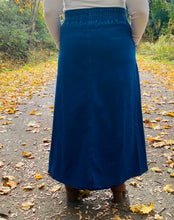 Denim blue Skirt with tie belt