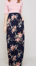 Navy Pink Floral Maxi Plus