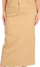 Khaki Jean Skirt Plus