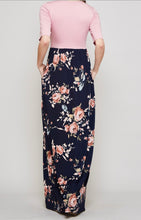 Navy Pink Floral Maxi Plus