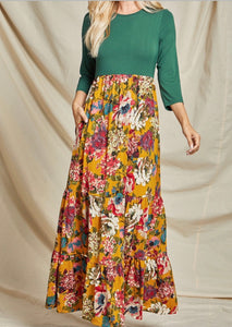 Floral Tiered Maxi Dress Plus