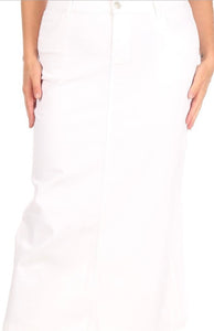 White Jean Skirt Plus