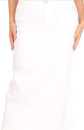 White Jean Skirt Plus